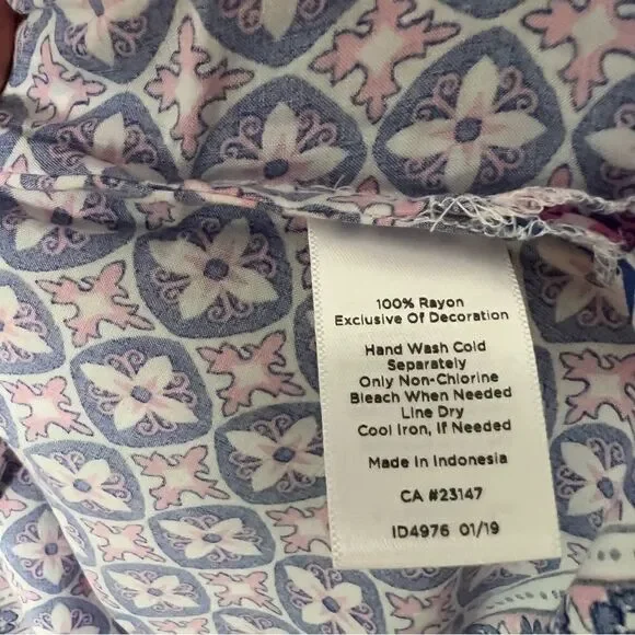 Talbots Plus Petite 2Xp Cotton Floral Pullover 3/4 Sleeve Top Lightweight - Picture 5 of 5